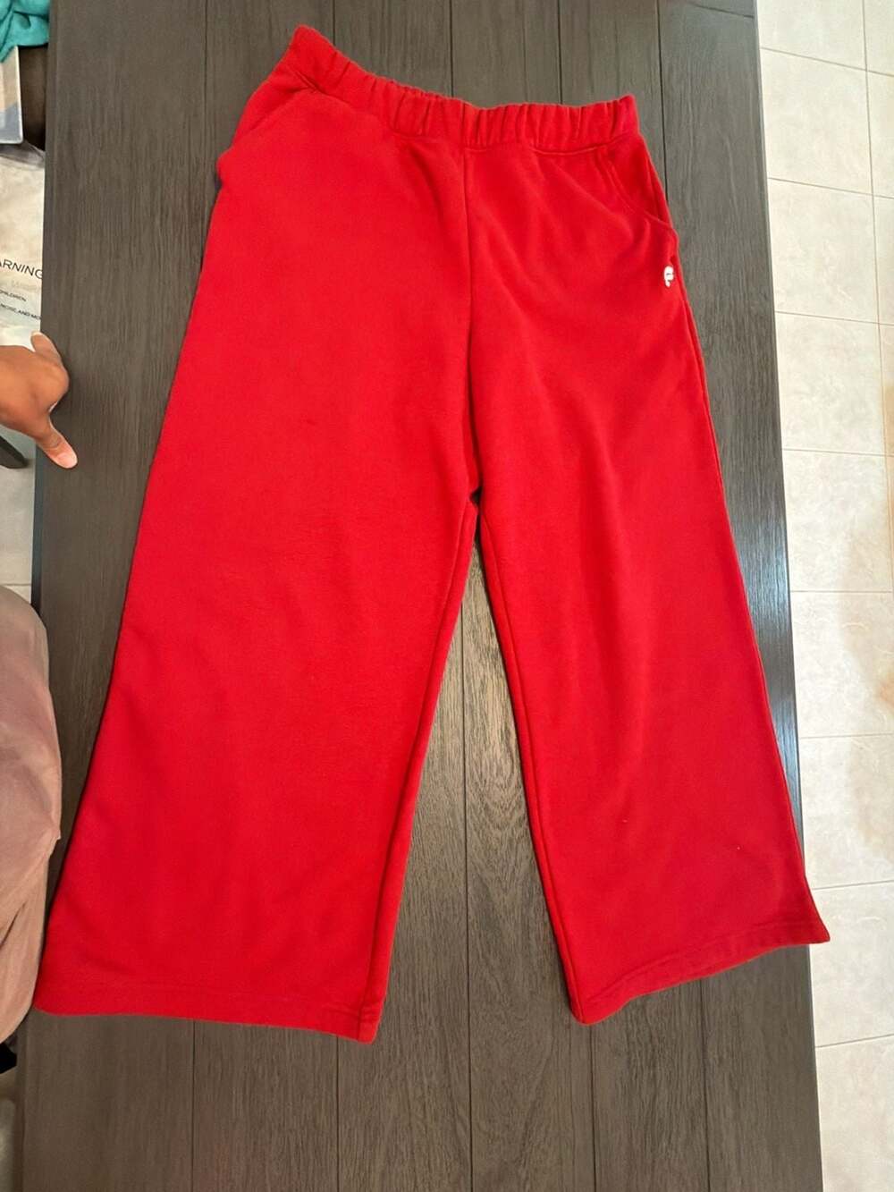 #24 Fabletics Red Fleece Wide-Leg Lounge Sweatpants